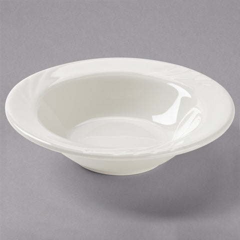 Tuxton China YED-063 Monterey 6.5 oz Eggshell Embossed Rim Grapefruit Bowl