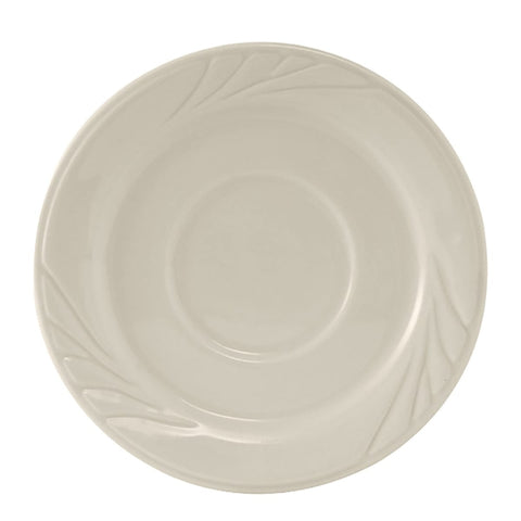 Tuxton China YEE-054 5-1/2" Round Monterey Eggshell Embossed China Saucer