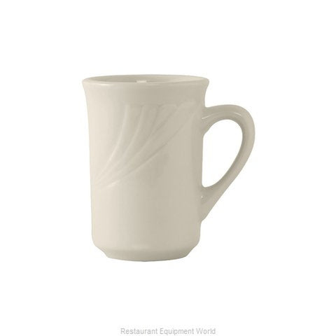 Tuxton China YEM-080 Monterey 7.5 oz. Eggshell Embossed Rim China Mug