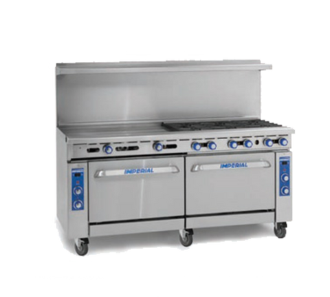 IR-4-G48 Imperial 72" 4-Burner 48" Griddle Gas Range w/ 2 Ovens