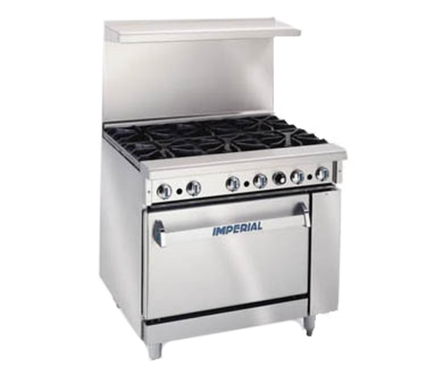 Imperial IR-4-G12-C 36 in Gas Range with 4 Burners, 12 in Griddle and Convection Oven