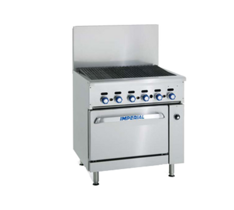 Imperial IR-24BR-120 24 in Gas Radiant Broiler Range with Space Saver Oven (87,000 BTU)