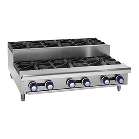 Imperial IHPA-6-36SU 36 in 6-Burner Step-Up Gas Hot Plate (192,000 BTU)