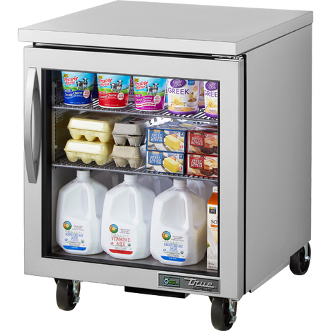 TUC-27-LP-LD True Mfg.  Undercounter Glass Door Refrigerator with Hydrocarbon Refrigerant~Framed Glass Door Version