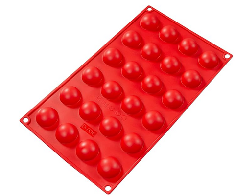 SMF-006 Fat Daddio's Silicone Baking Mold, Hemisphere, 0.3 oz., 1.18 in Dia.-Fat Daddios