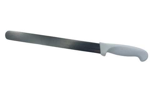 KWSLICE12S Cresco Resco KNIFE SLICING 12" SMOOTH, WHITE HANDLE-Enhanced Smallwares