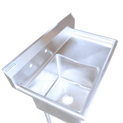 E-S1C181814-18R-316 Enhanced 18"D x 18"W Sink, 1 Tub with Right Drainboard