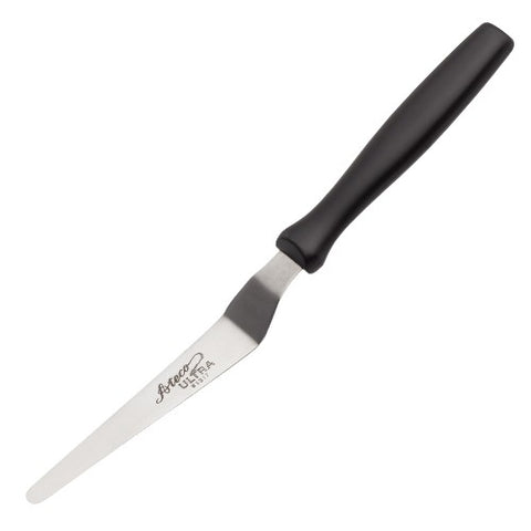 Ateco 1317 4 3/4" Tapered Offset Baking and Icing Spatula with Black Plastic Handle