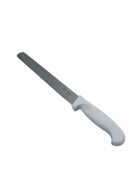 KWSLICE12S Cresco Resco KNIFE SLICING 12" SMOOTH, WHITE HANDLE-Enhanced Smallwares