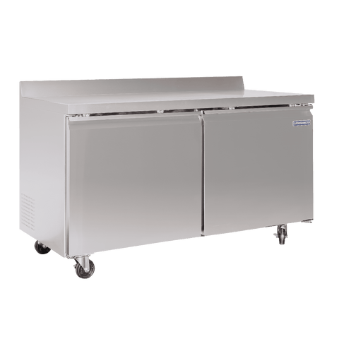 EWT-60R-HC Enhanced 60" Worktop Refrigerator, two solid doors