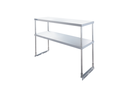 Enhanced SS & Equipment E-DOS-1647 Enhanced Double Tier Stainless Steel Over Shelf, 16 x 46-7/8 x 32H