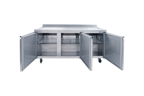 Enhanced Refrigeration EWT-72R-HC 72" Three-Door Worktop Refrigerator