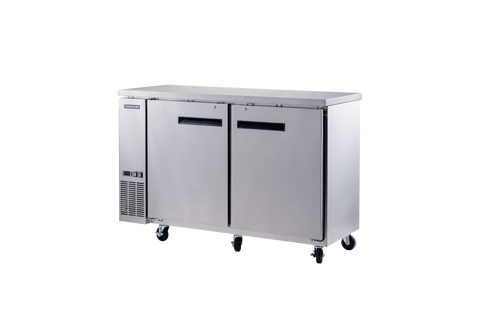 Enhanced Refrigeration EBB-24-60FSS-HC 60" x 24" Back Bar Cooler with Stainless Steel Exterior, 2 Solid Doors