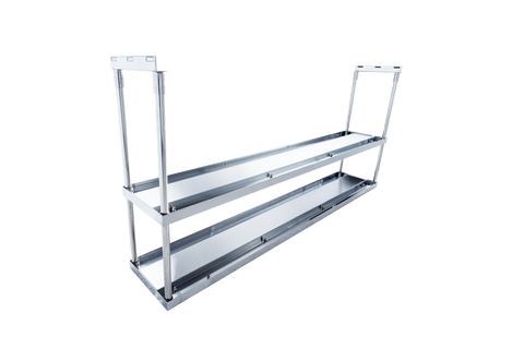 Enhanced SS & Equipment E-DOS-1261 Custom Double Tier Stainless Steel Overshelf 12" x 60-1/4" x 32"H