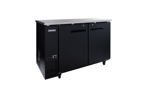 Enhanced Refrigeration EBB-2F-HC Back Bar Cooler 27" D, Black Exterior, Stainless Steel Top, 2-Door