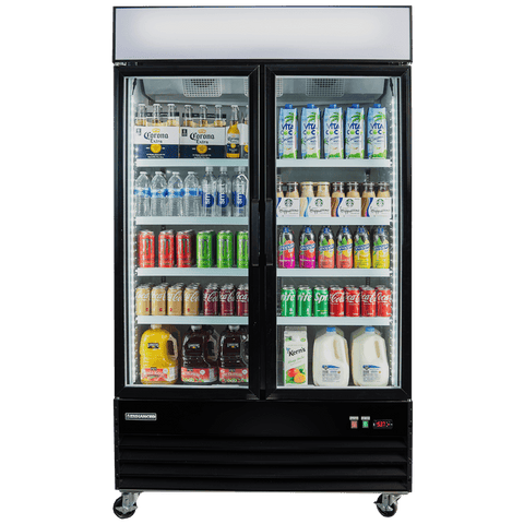 Enhanced Refrigeration EGDM-35R-HC 2-Door Glass Merchandiser Refrigerator, Black