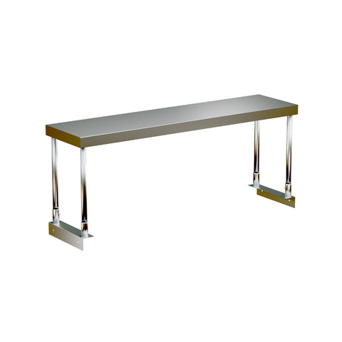 E-OS-12-3 Enhanced Over shelf for 3- hole steam table, 12" wide, single-Enhanced Stainless Steel