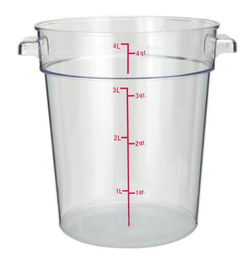 ERC4C Cresco Resco Round Food Container 4 qt, Clear-Enhanced Smallwares