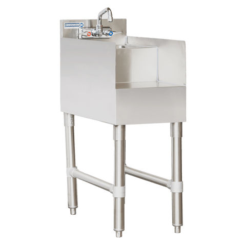 Enhanced SS & Equipment E-BSDS-2312 Under Bar Blender Station with Dump Sink and 3" Backsplash, 23"x12"x33"H