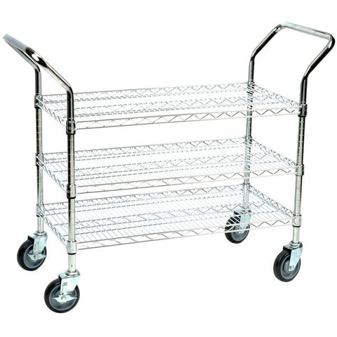 E-UT1836C Enhanced 18" x 36" Wire Cart, 3 Shelves and Casters