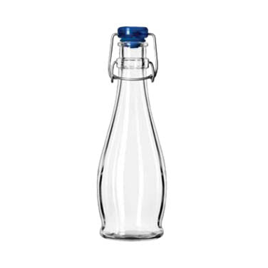 Libbey Glass 13151017 12.5 oz. Glass Water Bottle / Oil Vinegar Cruet with Wire Bail Lid