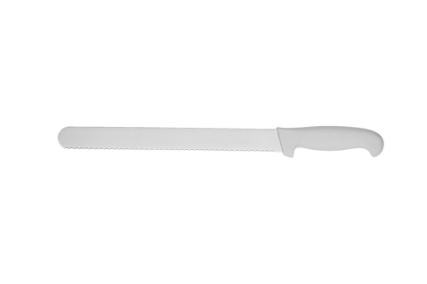 Cresco Resco KWSLICE10SR 10" Serrated Slicing Knife with White Handle