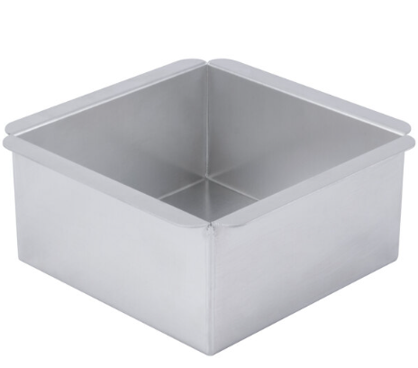 12066 Ateco Square cake pan 6"x6"x3"deep, aluminum