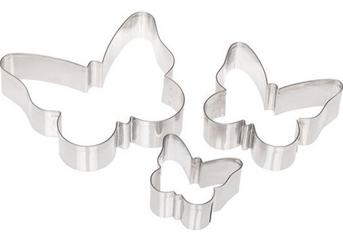 Ateco 5264 Plain Edge Butterfly Cookie Cutter Set, 3-Piece Stainless Steel