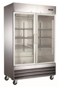 ERS-48RG-HC Enhanced Reach-In Refrigerator SS exterior 2 glass doors