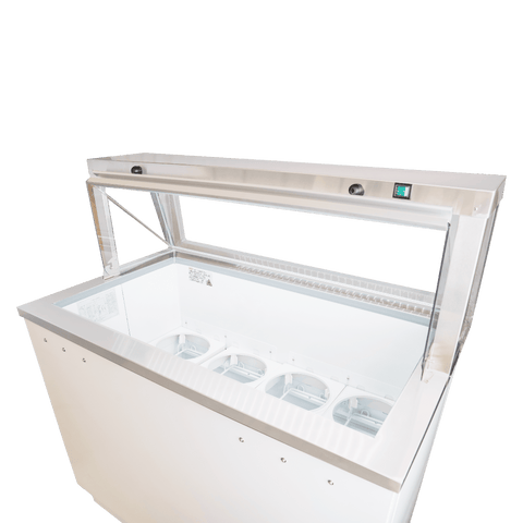 EDC-46-HC Enhanced Dipping Cabinet w/Sneeze Guard 46\" white exterior