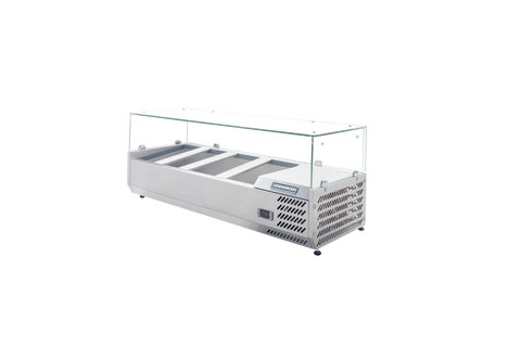 Enhanced Refrigeration CTSP-48-15G-HC 48" Countertop Refrigerated Sandwich/Toppings Station with Glass Cover