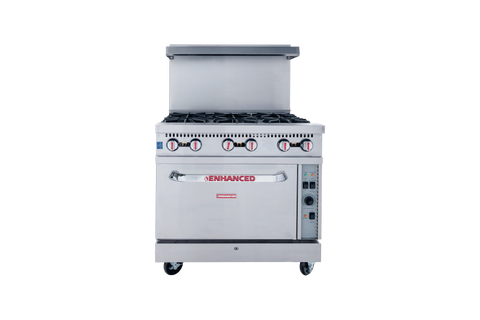 Enhanced Gas Equipment ER-6-C Enhanced Range - 6-Burner Natural Gas Commercial Range with Convection Oven