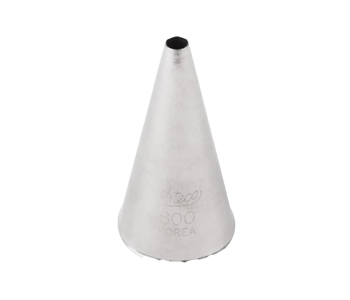 Ateco 800 Plain Pastry Tube - Seamless Stainless Steel Round Piping Tip