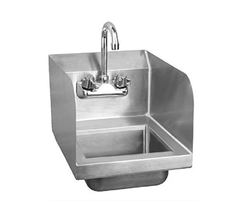 E-HS-15FB-SP Enhanced 15" Wall Mount Hand Sink with Splash Guards-Enhanced SS & Equipment