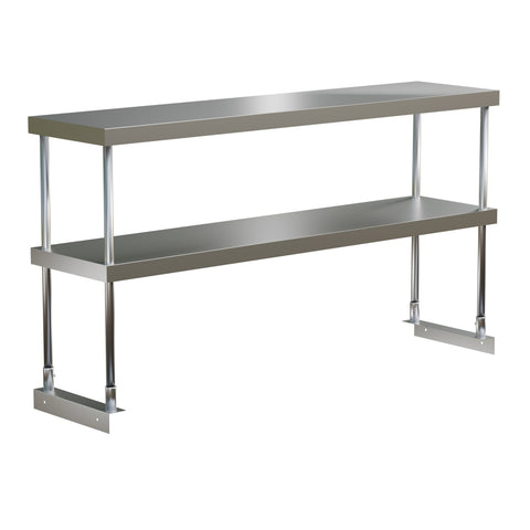 Enhanced Stainless Steel E-OSDA-1460 / OSD-1460 Double Adjustable Over Shelf, 14" x 60\" Stainless Steel