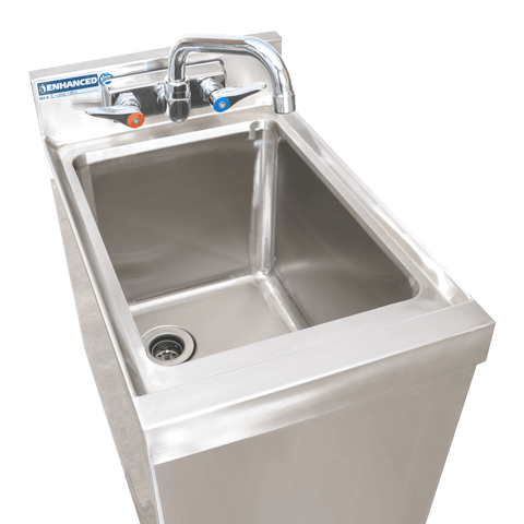 E-UHS-1812 Enhanced Underbar Hand Sink with 3" Backsplash-Enhanced SS & Equipment