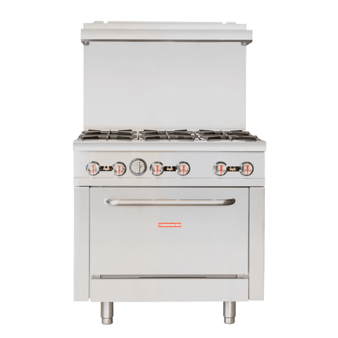 ER-6 Enhanced 36" Gas Range, 6 Burner with Oven