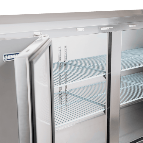 EBB-24-60FSS-HC 60" W x 24" D refrigerated back bar cooler with stainless steel exterior, two glass doors