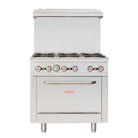 ER-6 Enhanced 36" Gas Range, 6 Burner with Oven-Enhanced Gas Equipment