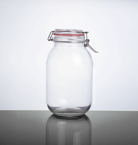 Enhanced Glassware CW-12500F 88 oz Storage Glass Jar with Lock N Seal Cover