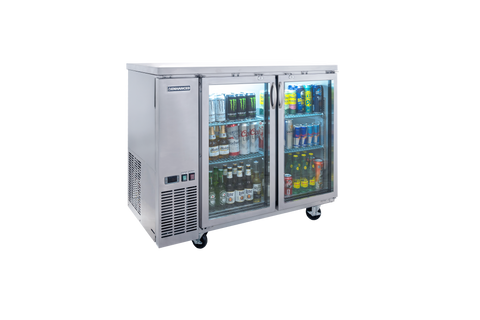 Enhanced Refrigeration EBB-24-48GSS-HC Enhanced 48" Back Bar Cooler with 2 Glass Doors