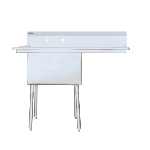 Enhanced SS & Equipment E-S1C242414-24R-316 Single Tub Sink with 24" Right Drainboard, 16GA 316 Stainless Steel
