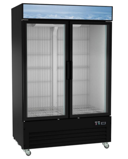 EGDM-ICE2-HC Enhanced Merchandiser Ice Refrigerator 2-Glass door, Black exterior Capacity: 36 cu. ft.