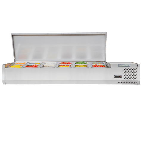 CTSP-60-15G-HC Enhanced Countertop refrigerated sandwich/toppings station 60" W x 15" D, Glass cover