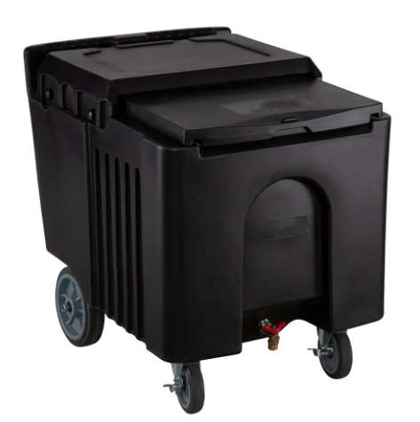 EMIB-125 Enhanced Mobile Ice Bin, 125lbs., Black-Enhanced Smallwares