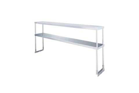 Enhanced SS & Equipment E-DOS-1271 18GA 430 Stainless Steel Custom Double Tier Overshelf 12" x 70-1/2" x 32"H