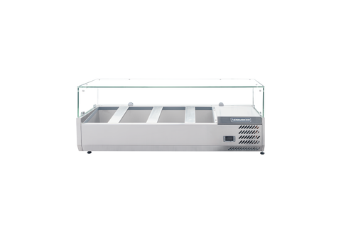 Enhanced Refrigeration CTSP-48-15G-HC 48" Countertop Refrigerated Sandwich/Toppings Station with Glass Cover