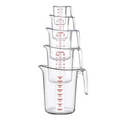 EMC-5SET Cresco Rescso Measuring Cup Set, 5-pcs, Clear-Enhanced Smallwares