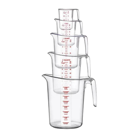 EMC-5SET Cresco Rescso Measuring Cup Set, 5-pcs, Clear-Enhanced Smallwares