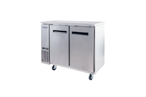 Enhanced Refrigeration EBB-24-48FSS-HC 48" Back Bar Cooler with 2 Solid Doors, Stainless Steel Exterior